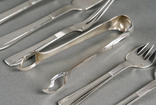 20th century - Puiforcat - Art Deco Cutlery Flatware Set Nice Sterling Silver - 192 Pieces