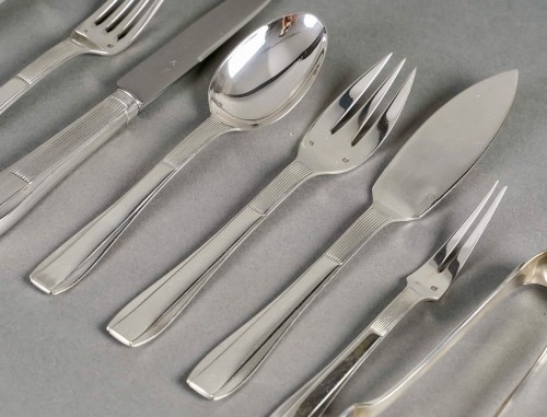 Puiforcat - Art Deco Cutlery Flatware Set Nice Sterling Silver - 192 Pieces - Art Déco