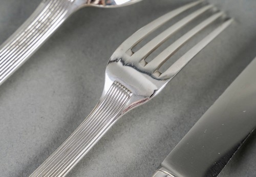 Art Déco - Puiforcat - Art Deco Cutlery Flatware Set Nice Sterling Silver - 192 Pieces