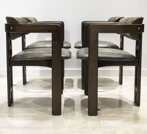 Set Of 4 Pamplona Armchairs Chairs By Savini - Pozzi Edition - 