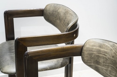 XXe siècle - Suite de 4 chaises fauteuils Pamplona de Savini - Edition Pozzi