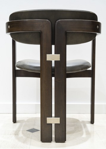Suite de 4 chaises fauteuils Pamplona de Savini - Edition Pozzi - Années 50-60