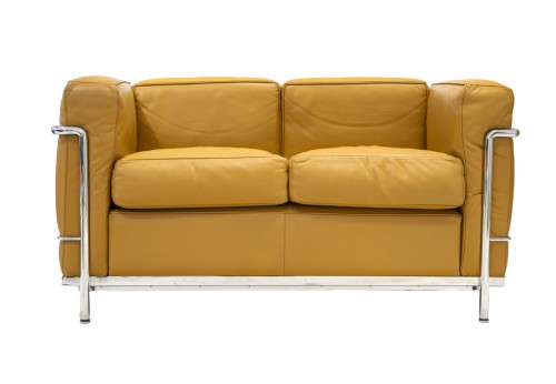 Le Corbusier &amp; Cassina - Sofa Lc2 Gold Leather
