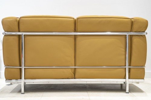 Le Corbusier &amp; Cassina - Sofa Lc2 Gold Leather - Seating Style Art Déco
