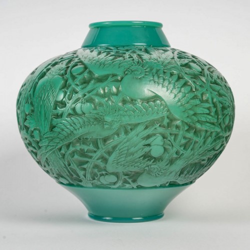 1924 René Lalique - Vase Aras - Verrerie, Cristallerie Style Art Déco