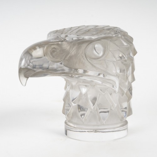 1928 René Lalique - Mascotte automobile tête d'aigle - Verrerie, Cristallerie Style Art Déco