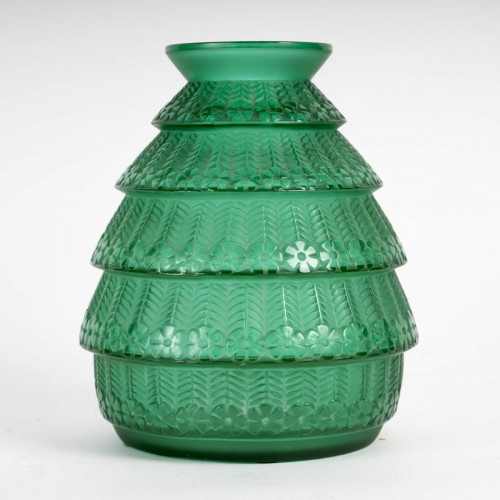 1929 René Lalique - Ferrieres Vase - Glass & Crystal Style Art Déco