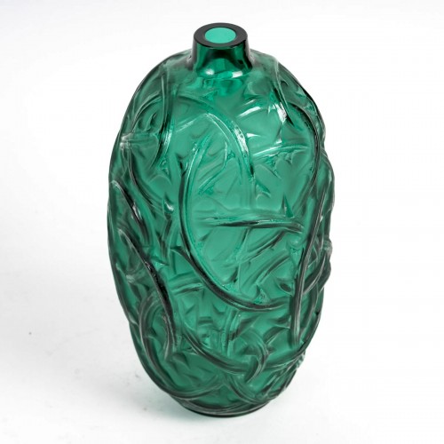 1921 René Lalique - Emerald Green Vase Ronces - Glass & Crystal Style Art nouveau