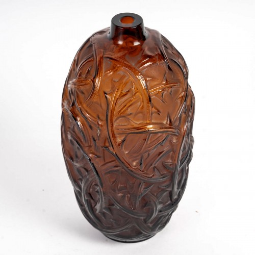 1921 René Lalique - Amber Vase Ronces - Glass & Crystal Style Art nouveau