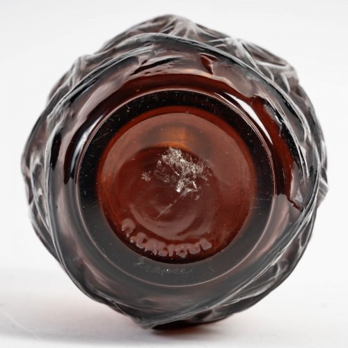 1921 René Lalique - Amber Vase Ronces - 