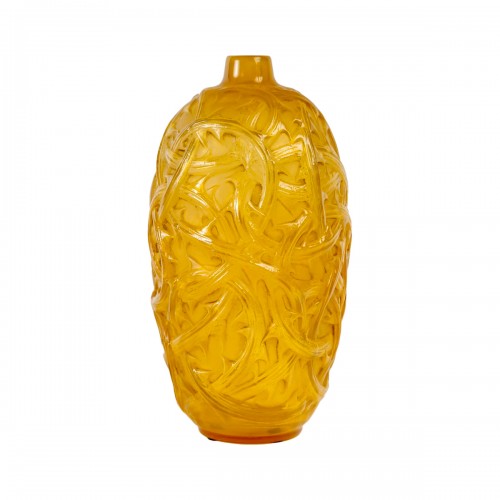 1921 René Lalique - Vase Ronces jaune opalescent
