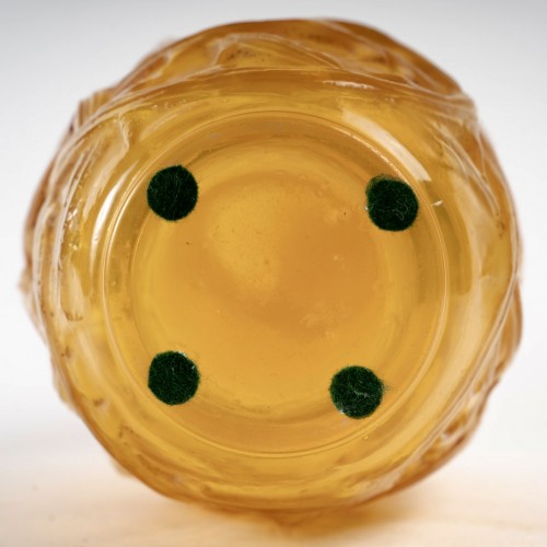 Glass & Crystal  - 1921 René Lalique - Opalescent Yellow  Vase Ronces