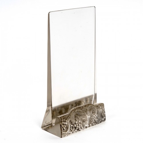 1928 René Lalique - Menu Holder Faune - Glass & Crystal Style Art nouveau