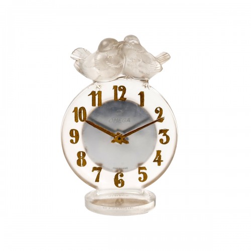 1931 René Lalique  Clock Antoinette Omega Mechanical Movement