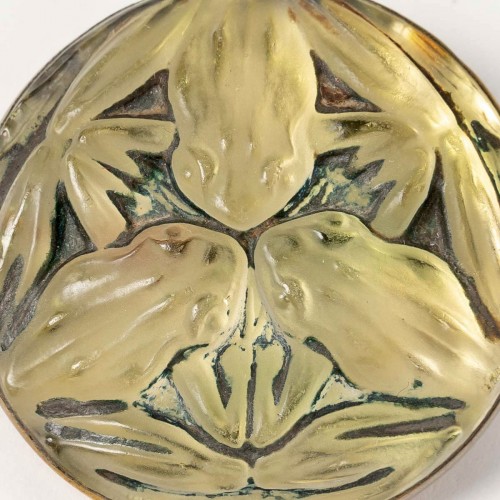 Glass & Crystal  - 1911 René Lalique Brooch Grenouilles Frogs