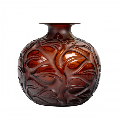 1926 René Lalique - Vase Sophora Red Amber Glass