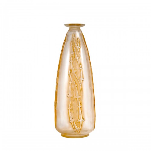 1912 René Lalique Vase Quatre Groupes De Lézards Lizards Glass Sepia Patina