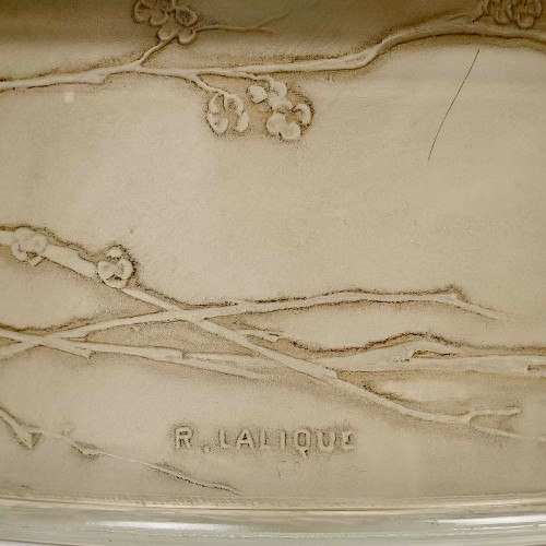 1919 René Lalique - Box Amour Assis Cherub Putti Glass With Sepia Patina - Art Déco