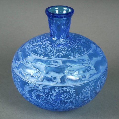 1923 René Lalique - Vase Lièvres - Verrerie, Cristallerie Style Art Déco