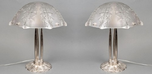 Antiquités - 1927 René Lalique - Paire de Lampes "Lierre"