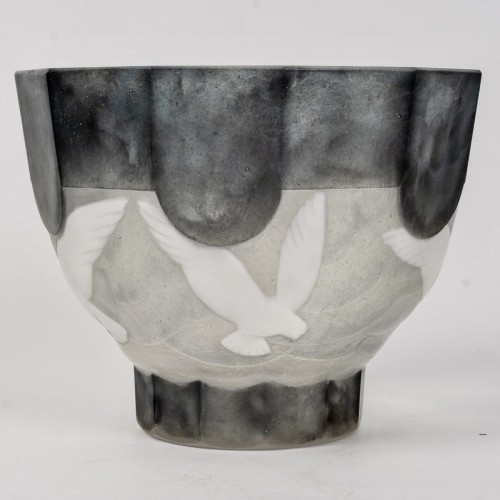 Verrerie, Cristallerie  - 1933 Gabriel Argy Rousseau - Coupe Vase Les Ramiers