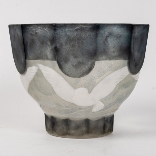 1933 Gabriel Argy Rousseau - Coupe Vase Les Ramiers - BG Arts