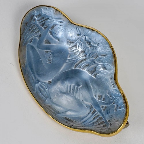 Verrerie, Cristallerie  - 1913 René Lalique - Broche Deux Figurines Dos à Dos