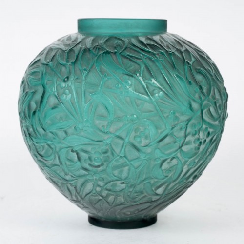 1920 René Lalique - Vase Gui Vert Canard - Art Déco