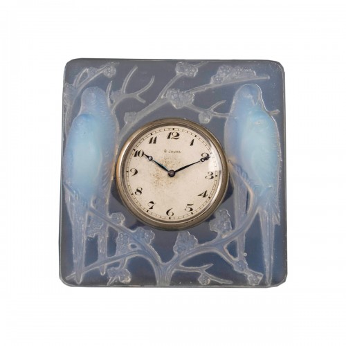 1926 René Lalique - Pendulette Inséparables Mouvement Mécanique