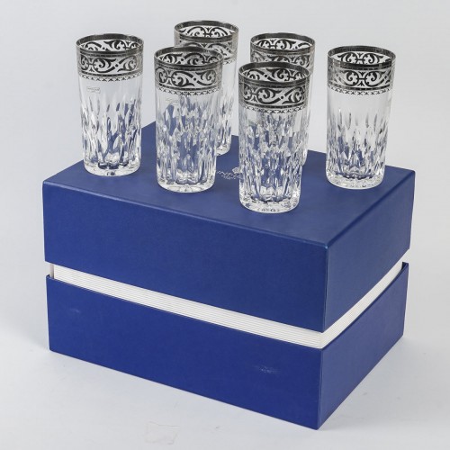 Saint Louis - 12 Gobelets Thistle Cristal Finition Platine - Argenterie et Arts de la table Style 