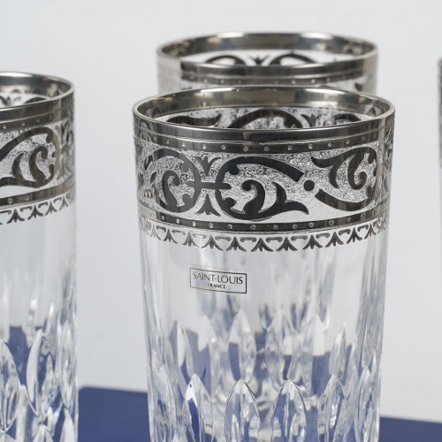 Saint Louis - 12 Gobelets Thistle Cristal Finition Platine - BG Arts