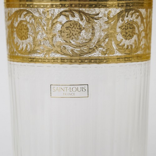 Argenterie et Arts de la table  - Saint Louis - 6 Gobelets + 1 Carafe Thistle Cristal Or