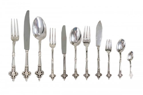 Christofle & Cardeilhac - Ménagère Renaissance de 143 pièces en argent massif 