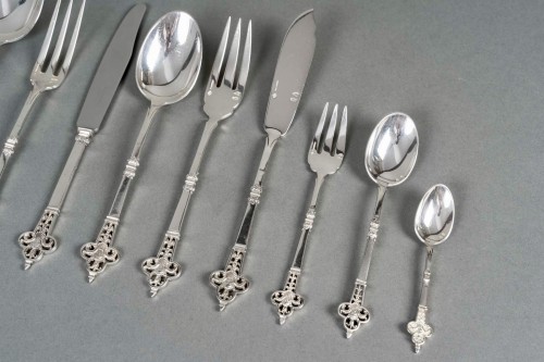 XXe siècle - Christofle & Cardeilhac - Ménagère Renaissance de 143 pièces en argent massif 