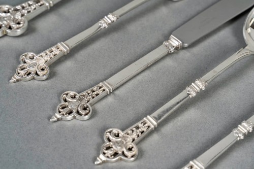 Antiquités - Christofle & Cardeilhac - Ménagère Renaissance de 143 pièces en argent massif 