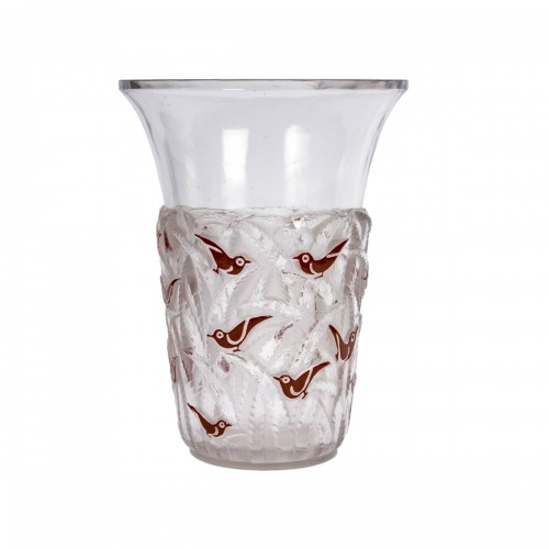 1930 René Lalique - Vase Bornéo Emaillé Brun