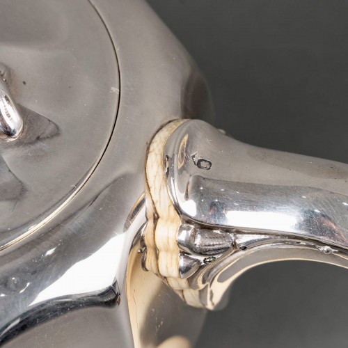 Jean Puiforcat - Service à thé et à café Art-Nouveau en argent massif et ivoire - BG Arts