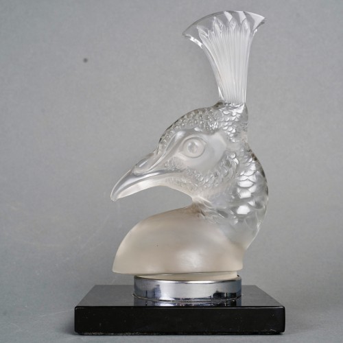 Glass & Crystal  - 1928 René Lalique - Car Mascot Paon Peacock