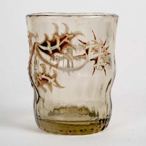 silverware & tableware  - Emile Gallé - 4 Glasses Tumbers Sake Liquor With Thistles