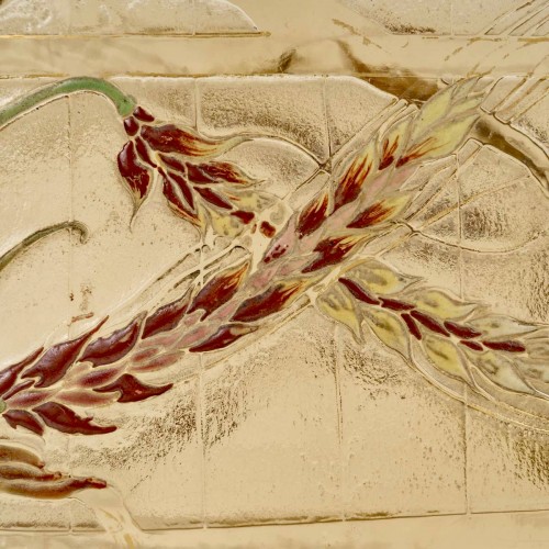 Verrerie, Cristallerie  - Emile Gallé - Vase Jardinière d'Epis De Blé