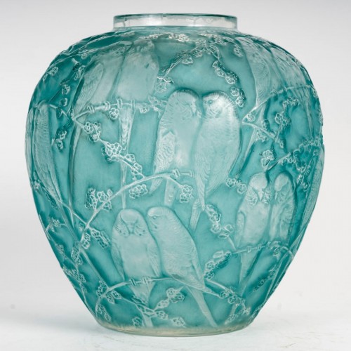 Art nouveau - 1919 René Lalique - Vase Perruches Parrots