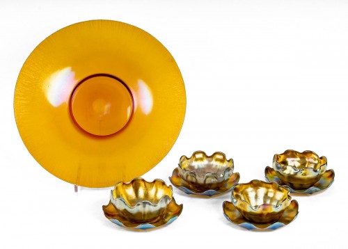 1900 Louis Comfort Tiffany - Service bols, assiettes et coupe