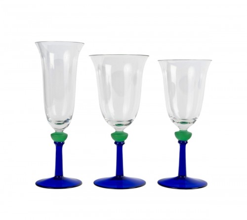 Christian Dior - Service de 30 verres à champagne, eau et vin en cristal