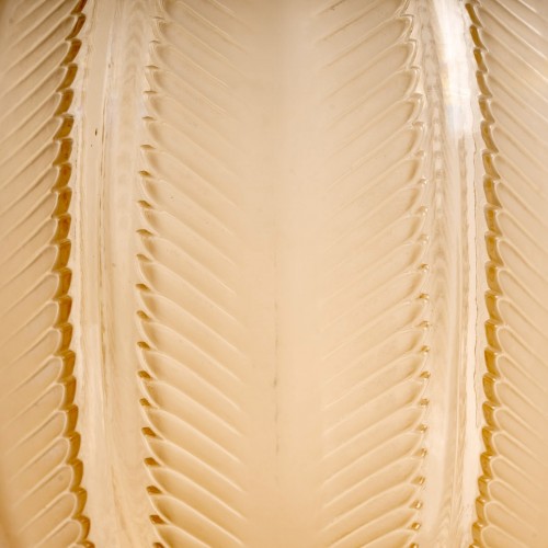 1932 René Lalique - Vase Biskra rose orangé - Verrerie, Cristallerie Style Art Déco