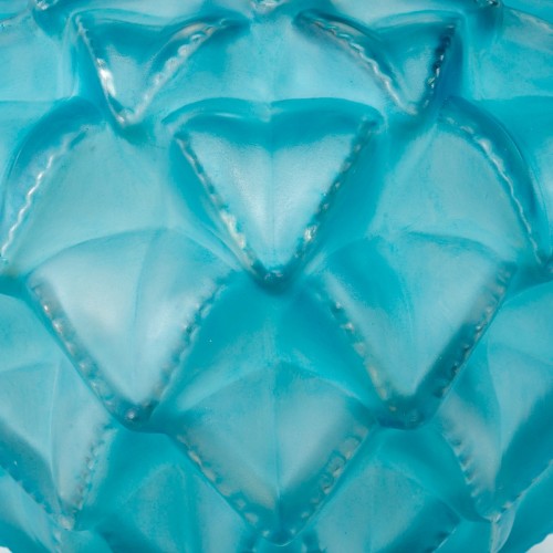 1929 René Lalique - Vase Languedoc Frosted With Blue Patina  - 