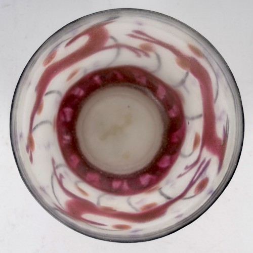 1928 Gabriel Argy Rousseau - Vase Gazelles et Fleurs pâte de verre - BG Arts