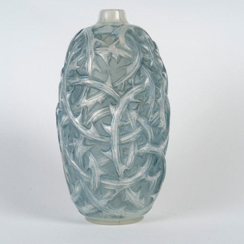 1921 René Lalique - Vase Ronces patiné bleu - Art Déco