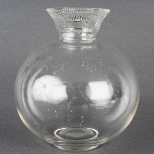 Antiquités - 1922 René Lalique - Service Coquelicot Verre Blanc - 6 Verres, 1 Carafe, 1 Plateau