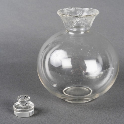 Antiquités - 1922 René Lalique - Service Coquelicot Verre Blanc - 6 Verres, 1 Carafe, 1 Plateau