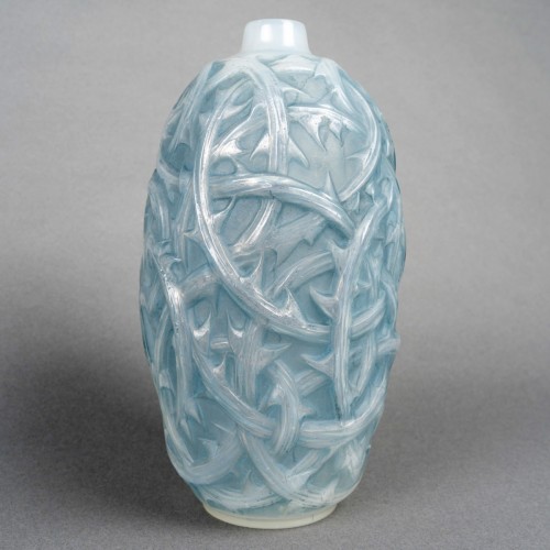 Verrerie, Cristallerie  - 1921 René Lalique - Vase Ronces Patiné Bleu